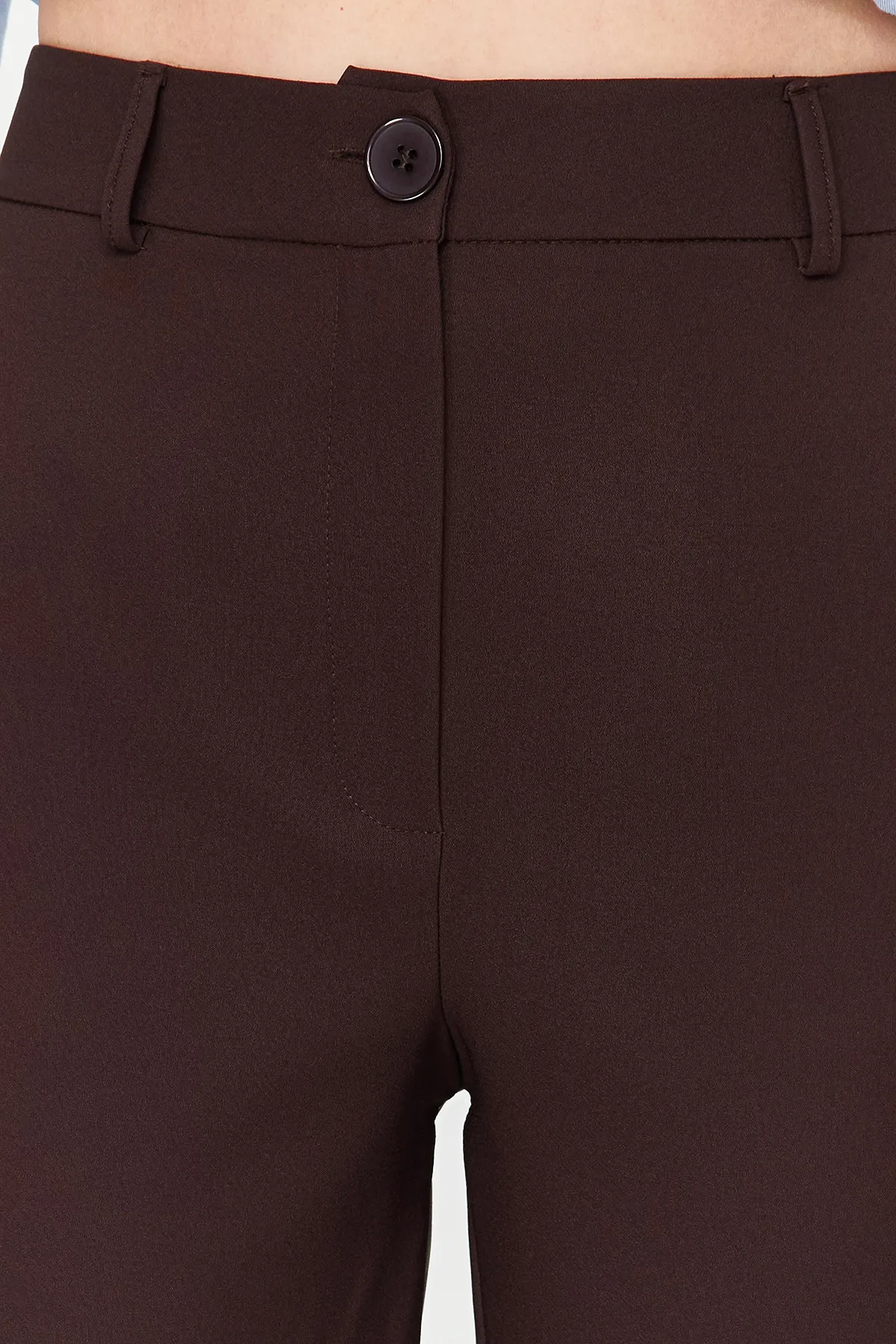 Trendyol Collection  Dunkelbraune Basic-Zigaretten-Webhose TWOSS19ST0038