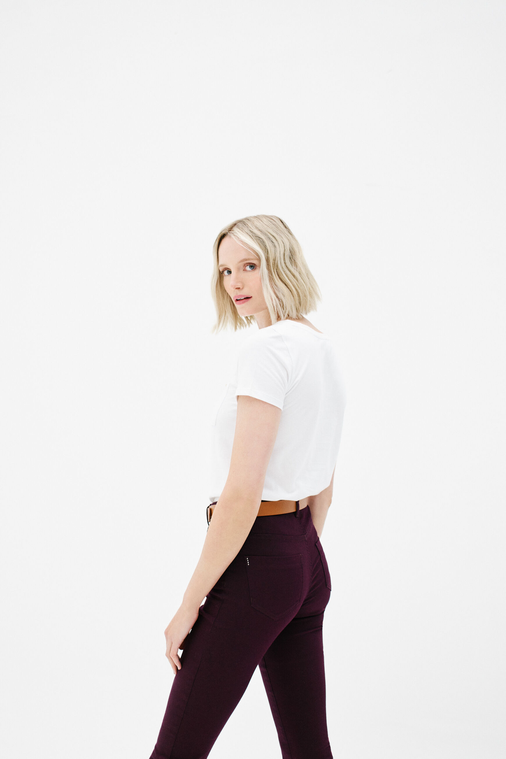 pantalon joss bordeaux femme