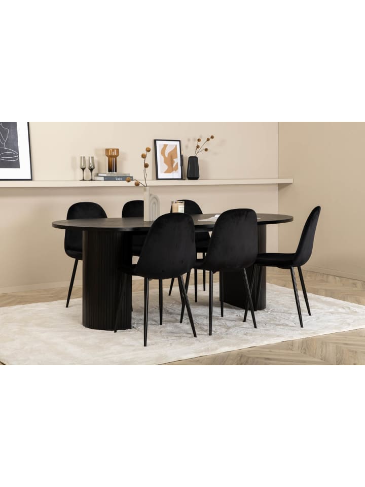 ebuy24 Essgruppe Bianca 65 (7-teilig) Schwarz 90 x 200 cm günstig kaufen onesize
