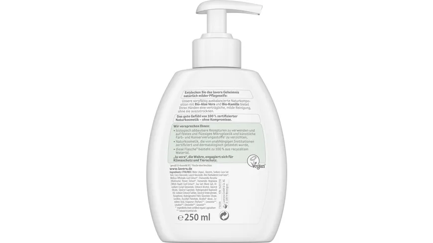 lavera BASIS SENSITIV milde Pflegeseife 250 ml