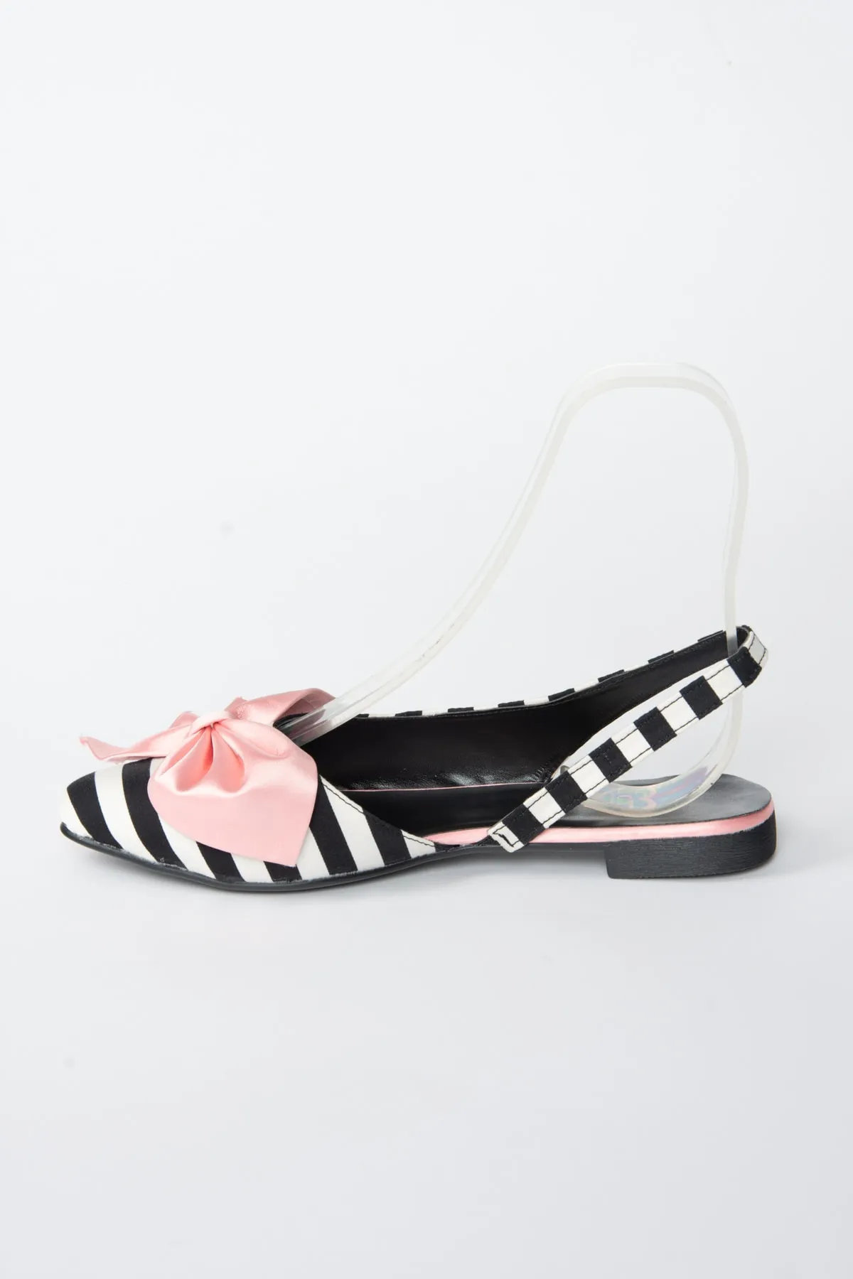 Fox Shoes  Damen-Ballerina aus schwarzem, weißem Puderstoff, Ballerina H726809004