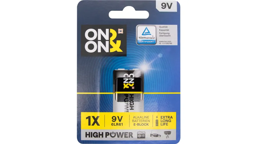 ON&ON Batterien Alkaline 6LR61 9V