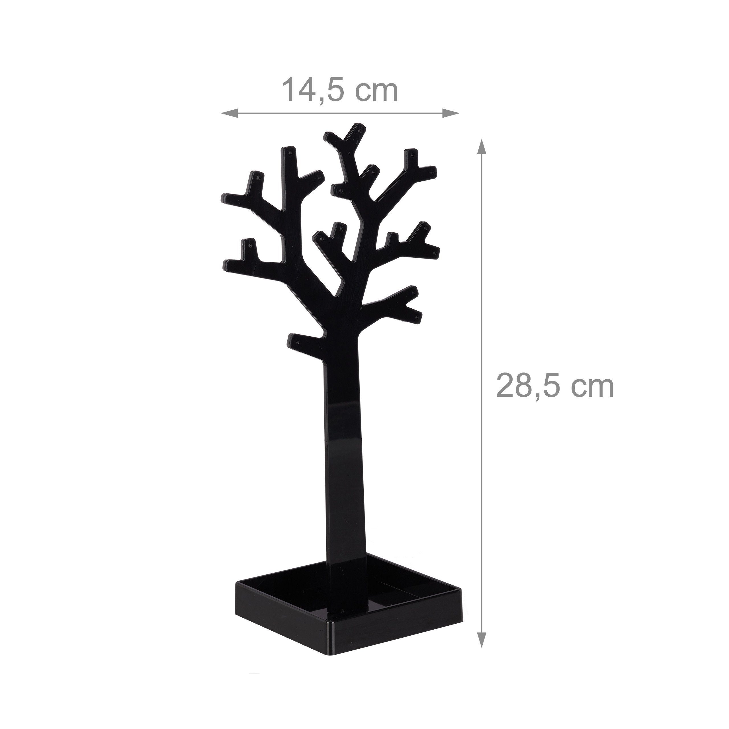 relaxdays Schmuckständer Schmuckständer Baum 2er-Set, Schwarz-Weiss