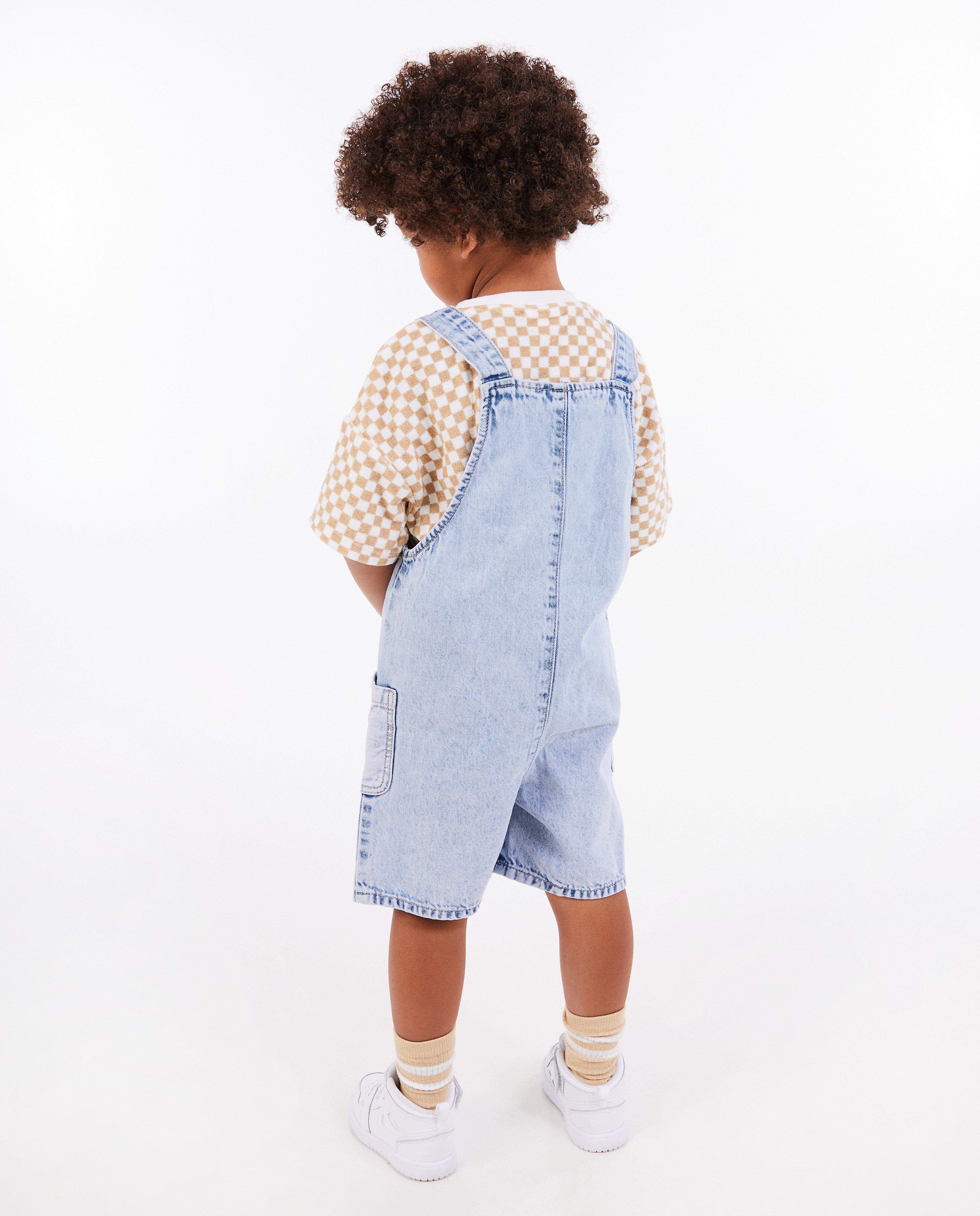 Salopetă unisex din denim Nanja Massy, 3-8 ani, albastru deschis