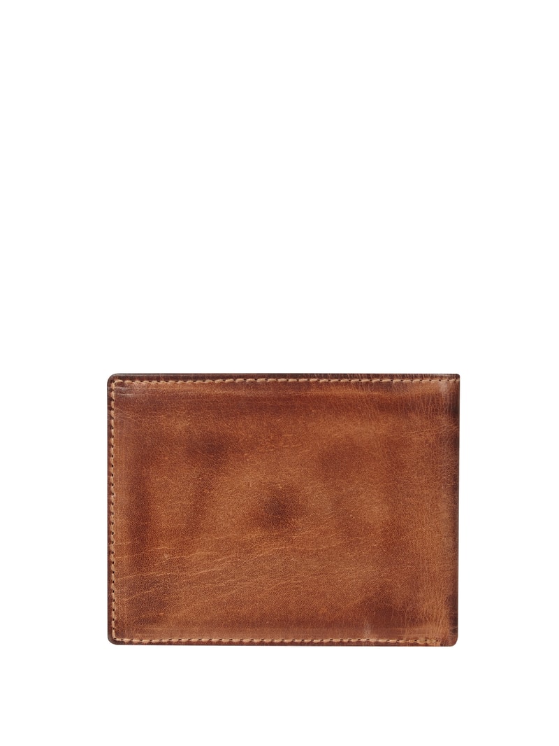 Portemonnaie aus Leder im Retro-Look in mittelbraun