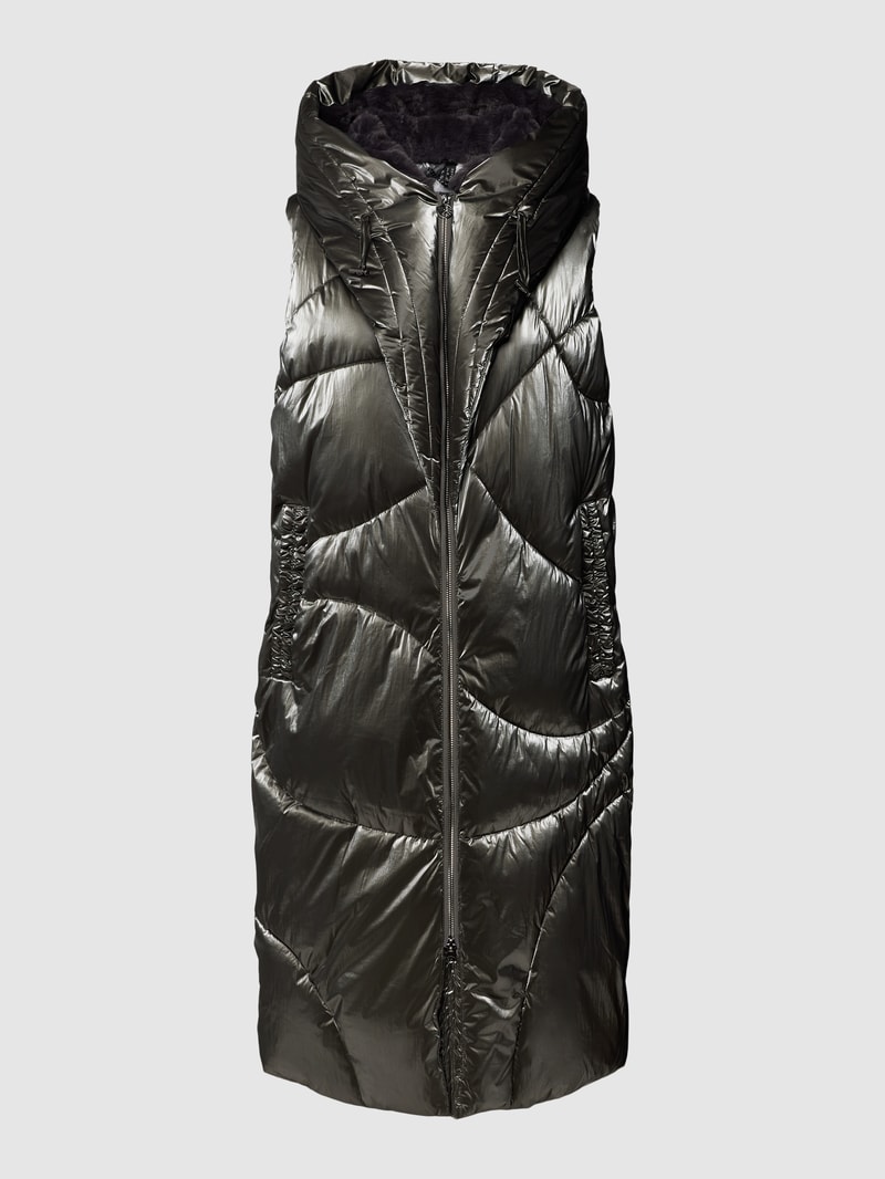 Steppweste mit Label-Details in silber