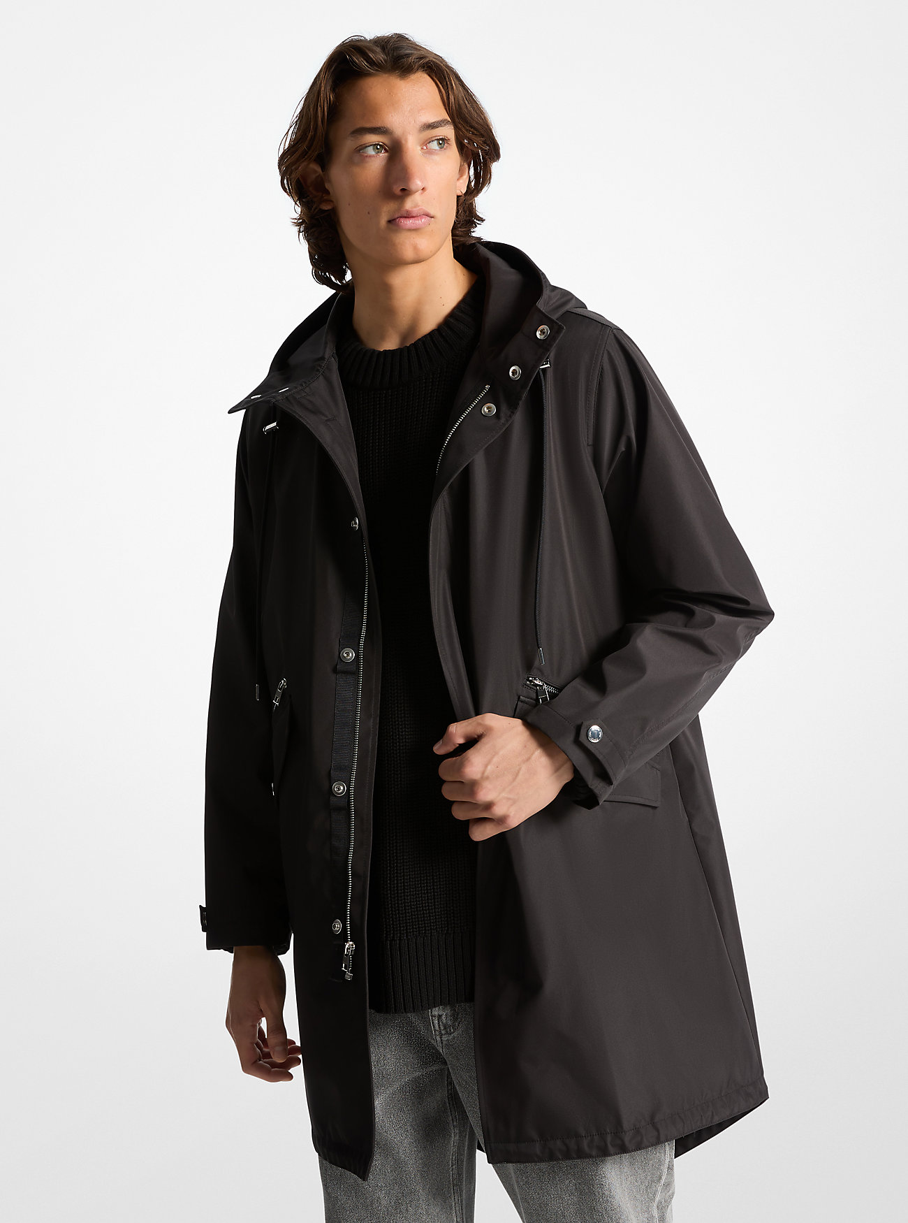 Water-Resistant Anorak - BLACK