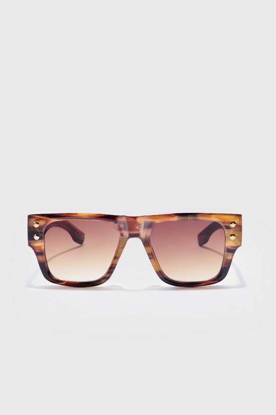 Schildpatt-Sonnenbrille aus Plastik mit Bügel-Detail