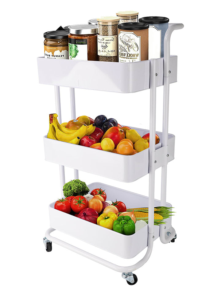 Echtwerk Küchenwagen in Weiß - (B)43 x (H)86 x (T)32 cm günstig kaufen onesize