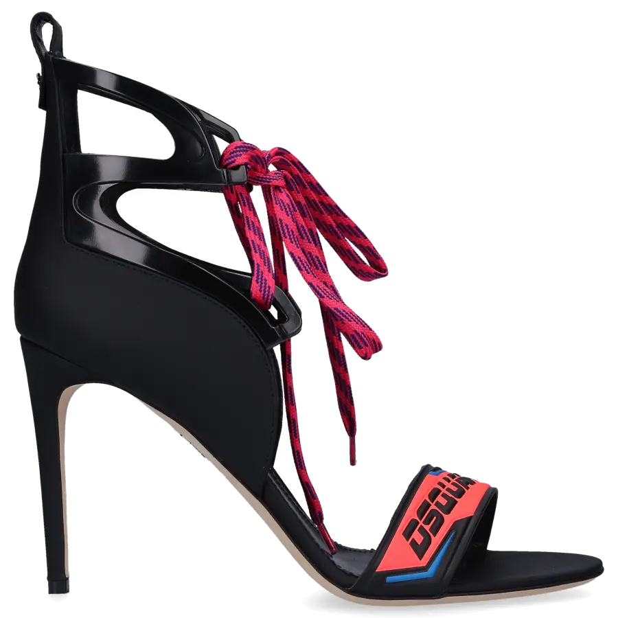 Dsquared2 - Sandalen TECHNO LOGO Polyester PVC Ziegenleder Logo schwarz - schwarz