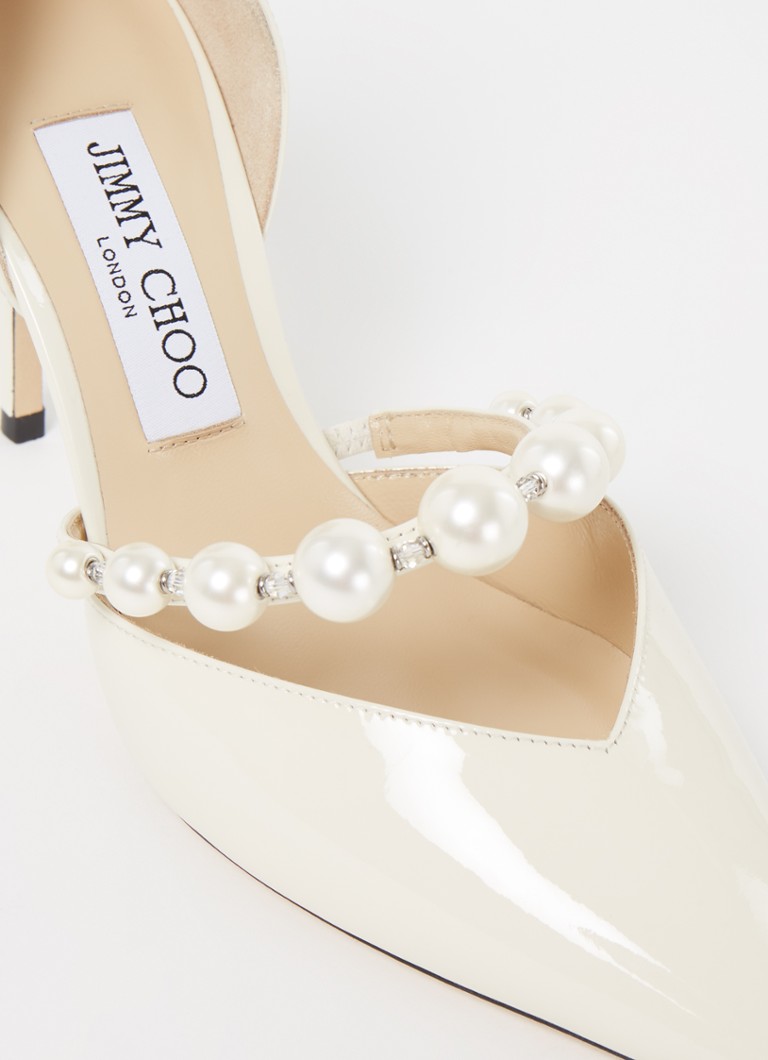 Jimmy Choo Aurelie -korkokengät lakattua nahkaa ja kristallia