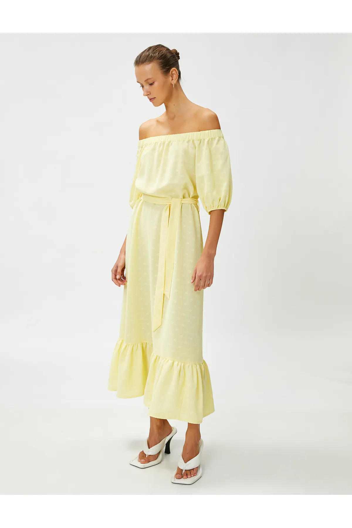 Koton  Midikleid mit offenem Schultergürtel