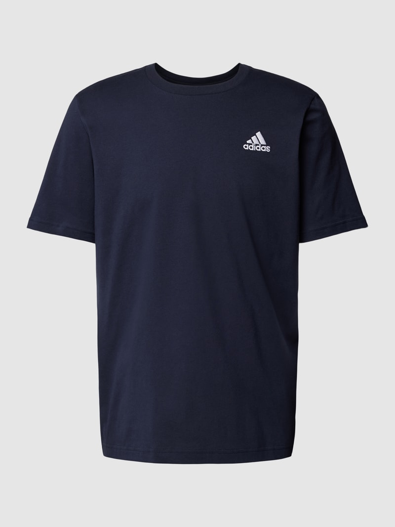 T-Shirt mit Label-Stitching in marineblau