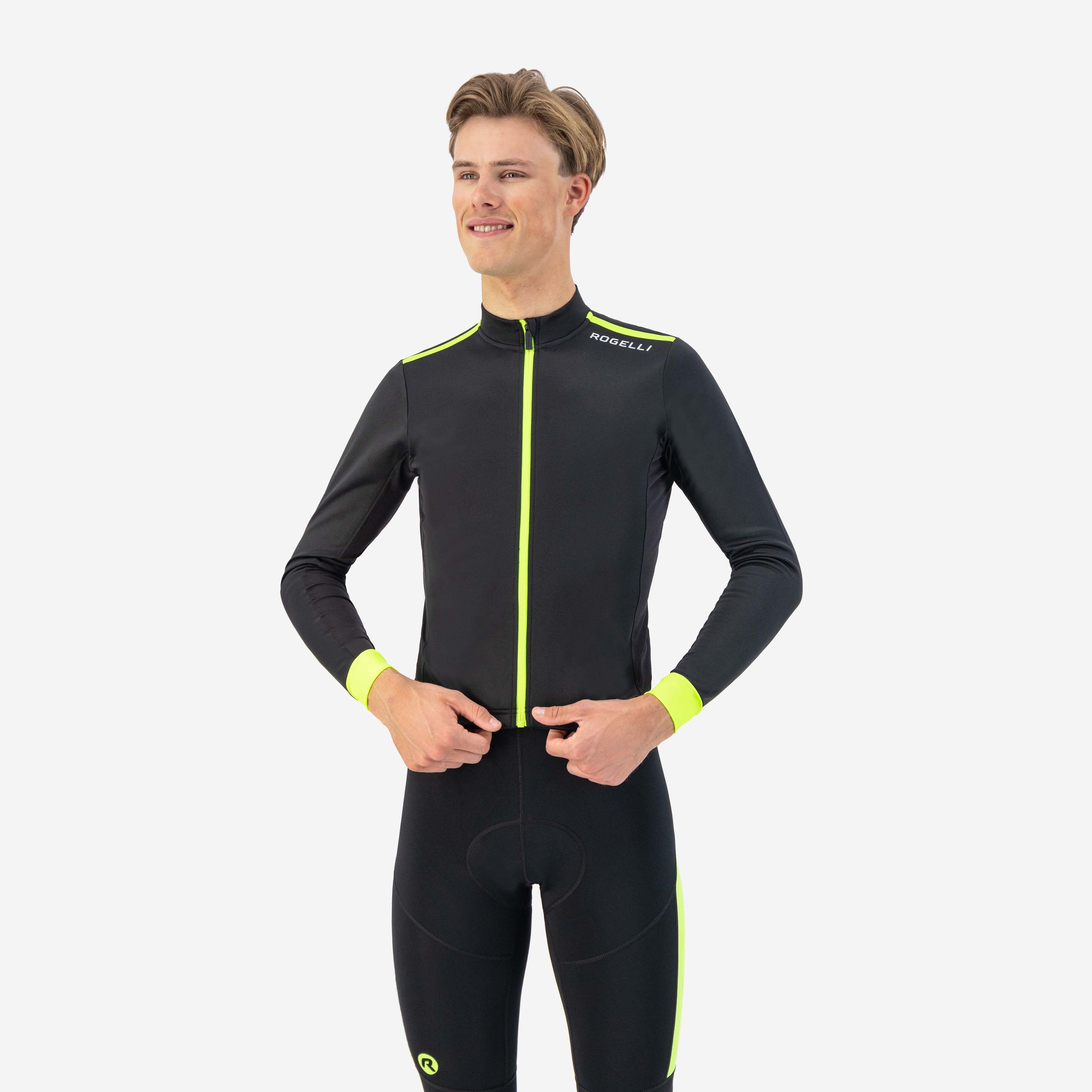 Rogelli Core Black Fluor Herren Langarm-Radtrikot
