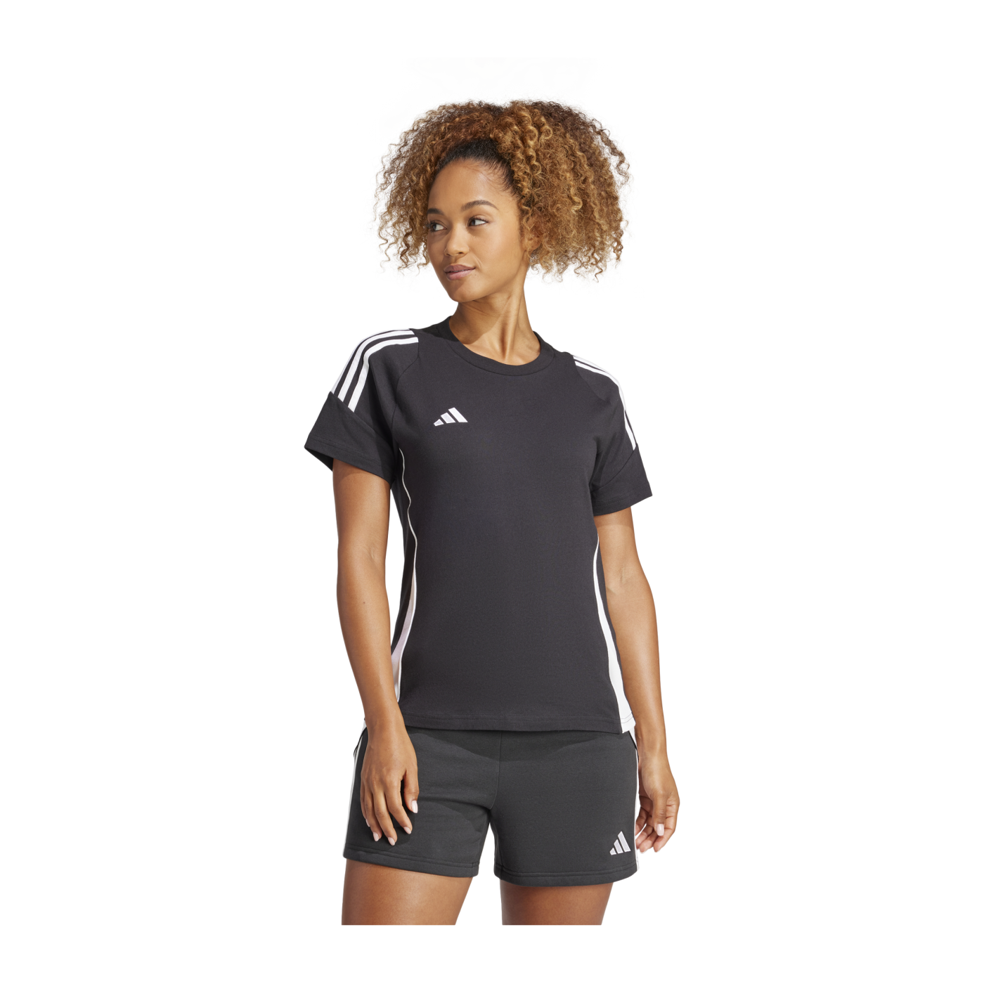 adidas Tiro 24 T-Shirt Damen Schwarz Weiss