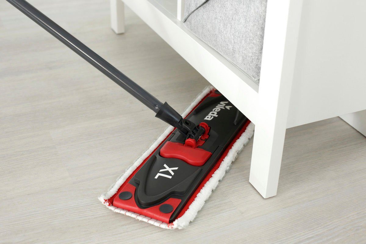 Vileda Bodenwischer-Set Ultramax XL Box + XL Sensitiv Bezug (Set, 3-St., 3tlg. Stiel, extragroßem Wischbezug, ULTRAMAX Eimer mit Powerpresse), 20 % längere Wischerplatte (42 cm) für eine schnellere Reinigun