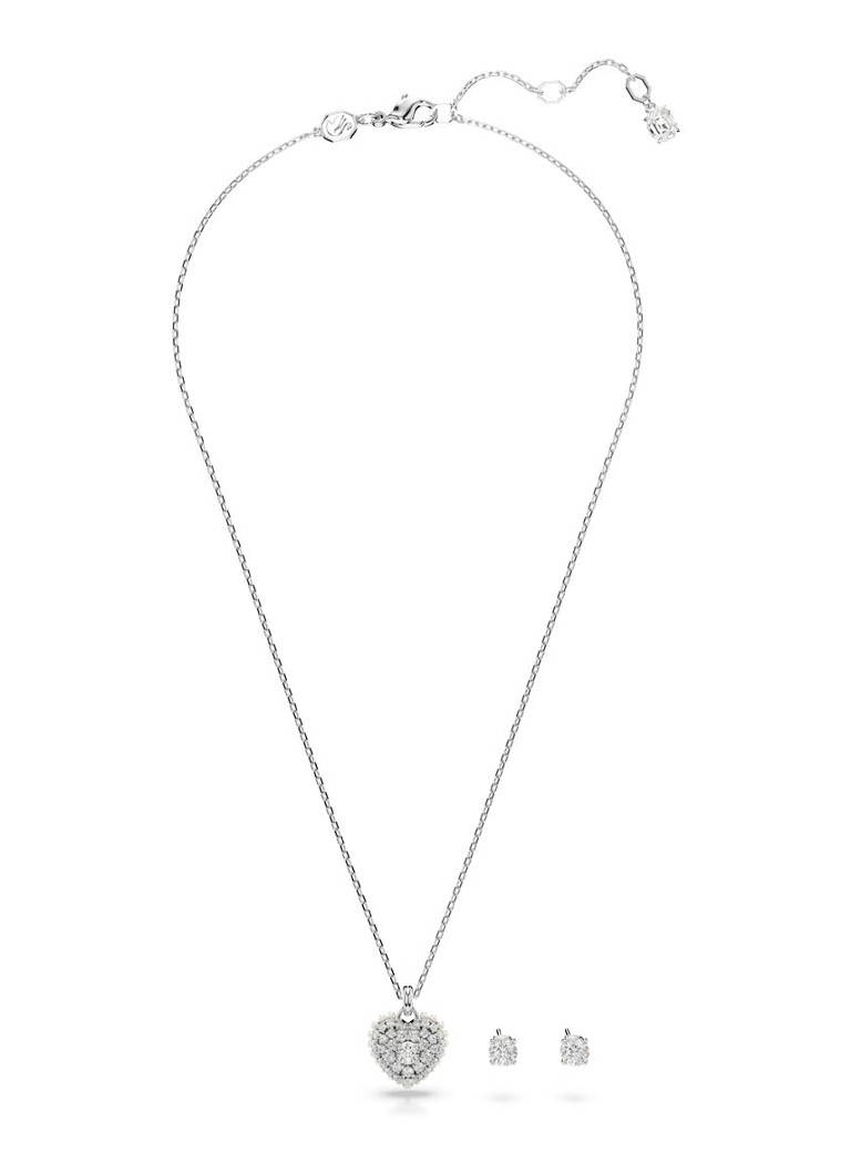 Swarovski Hyperbola set of necklace and stud earrings with crystal