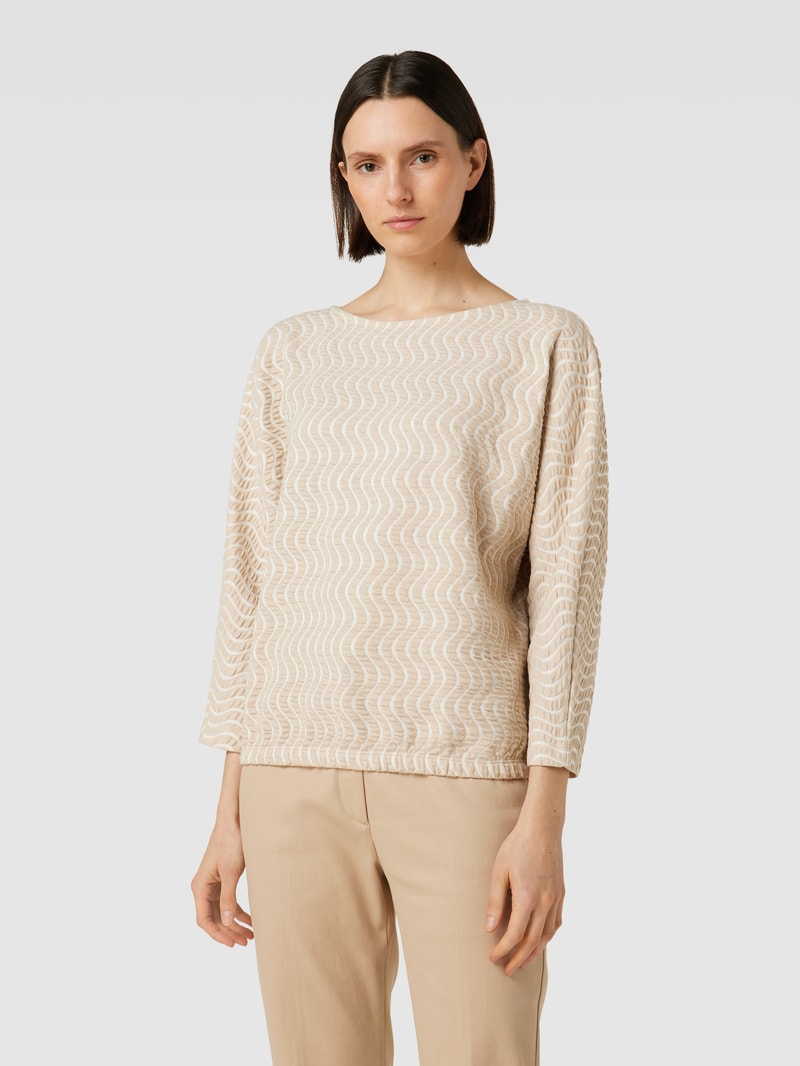 Sweatshirt mit U-Boot-Ausschnitt Modell 'Gellig' in beige meliert