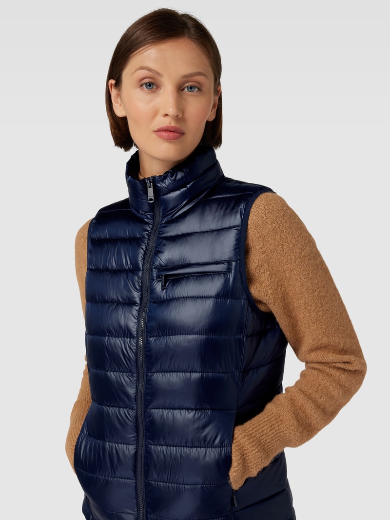 Steppweste mit Brusttasche in marineblau