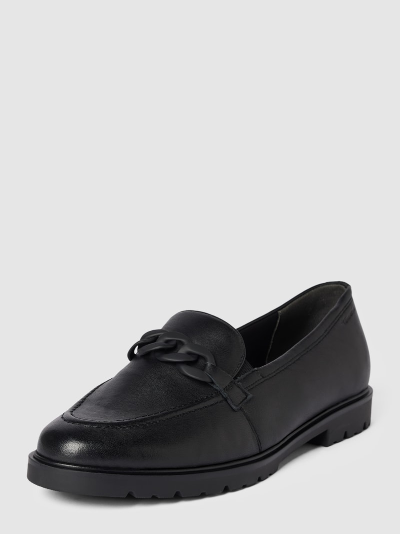 Penny-Loafer aus echtem Leder in schwarz