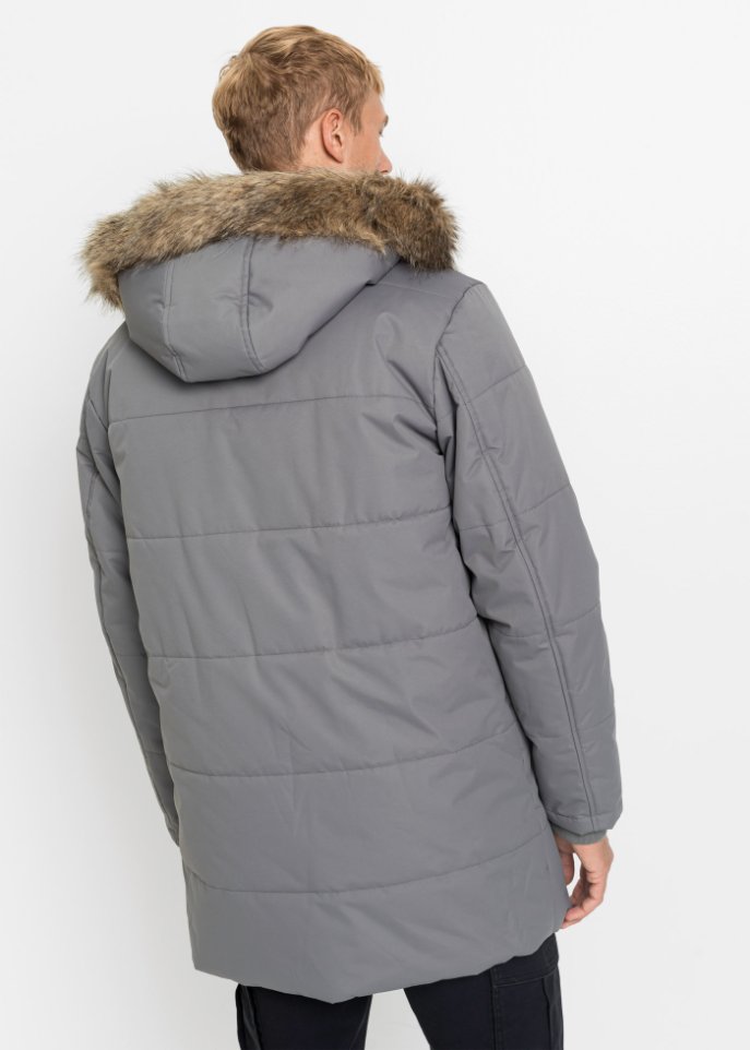 Lange Winter-Steppjacke mit recyceltem Polyester