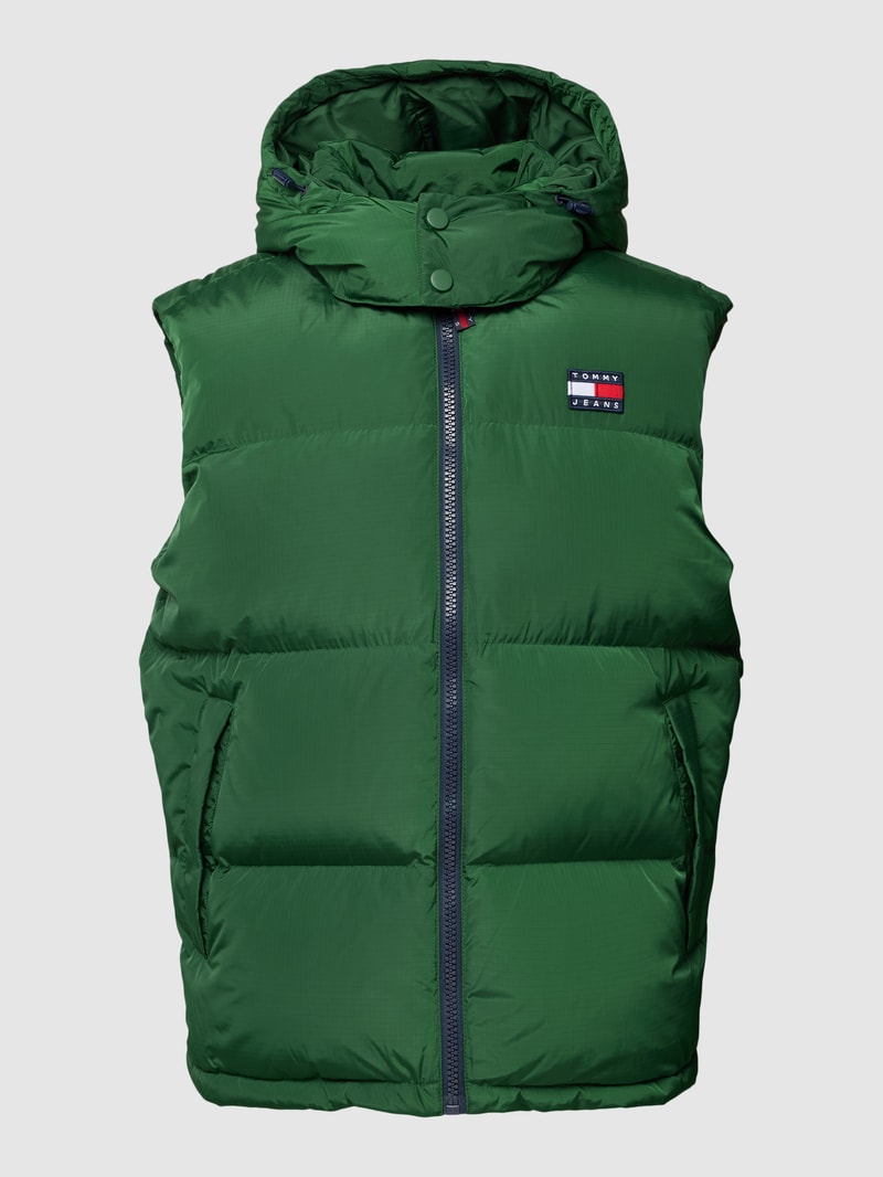 Steppweste mit Label-Patch Modell 'ALASKA' in dunkelgrün meliert