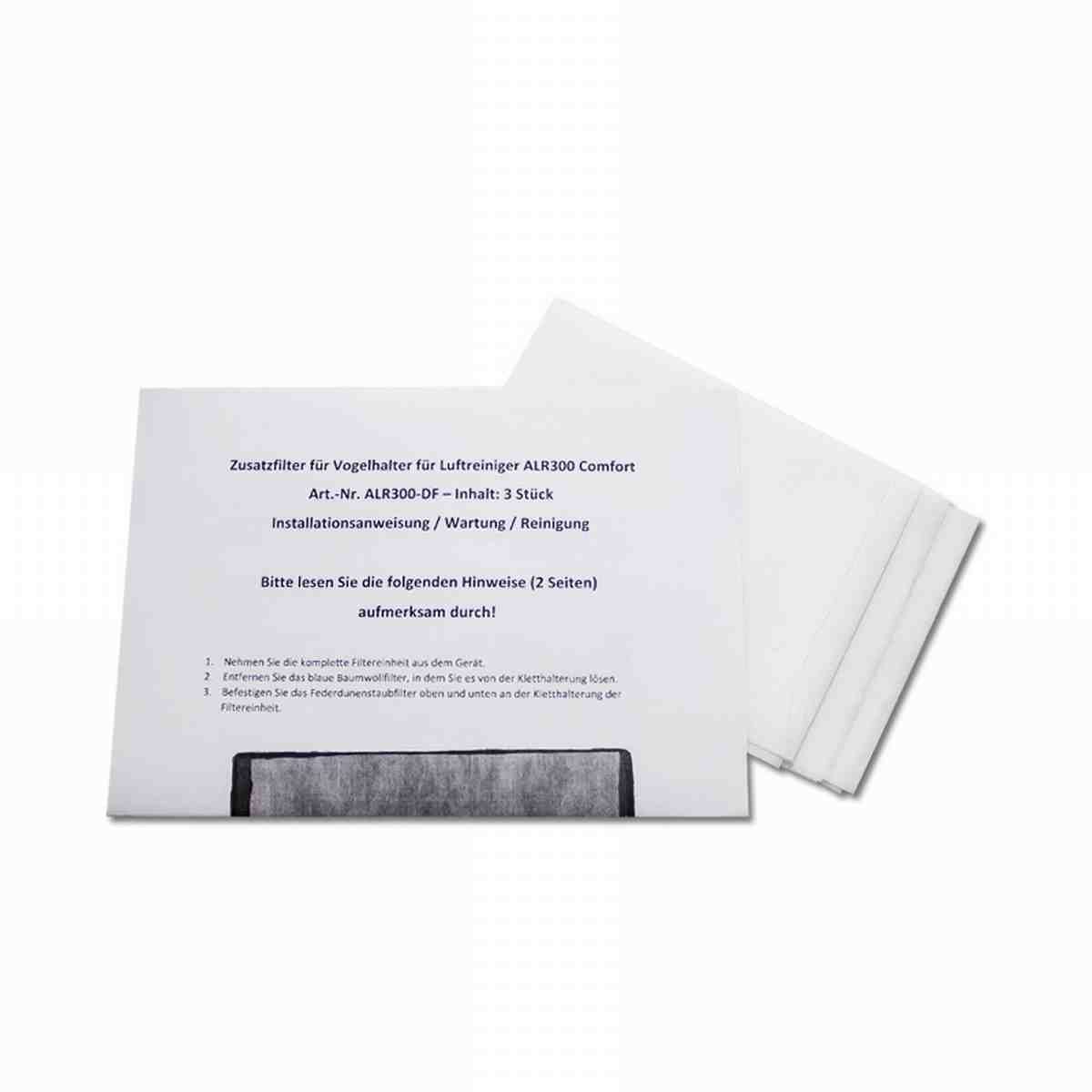 alfda Ersatzfilter Dunenfilter für Vogeldunenstaub, Zubehör für alfda ALR300 Comfort Luftreiniger, passend für alfda Luftreiniger ALR300 Comfort