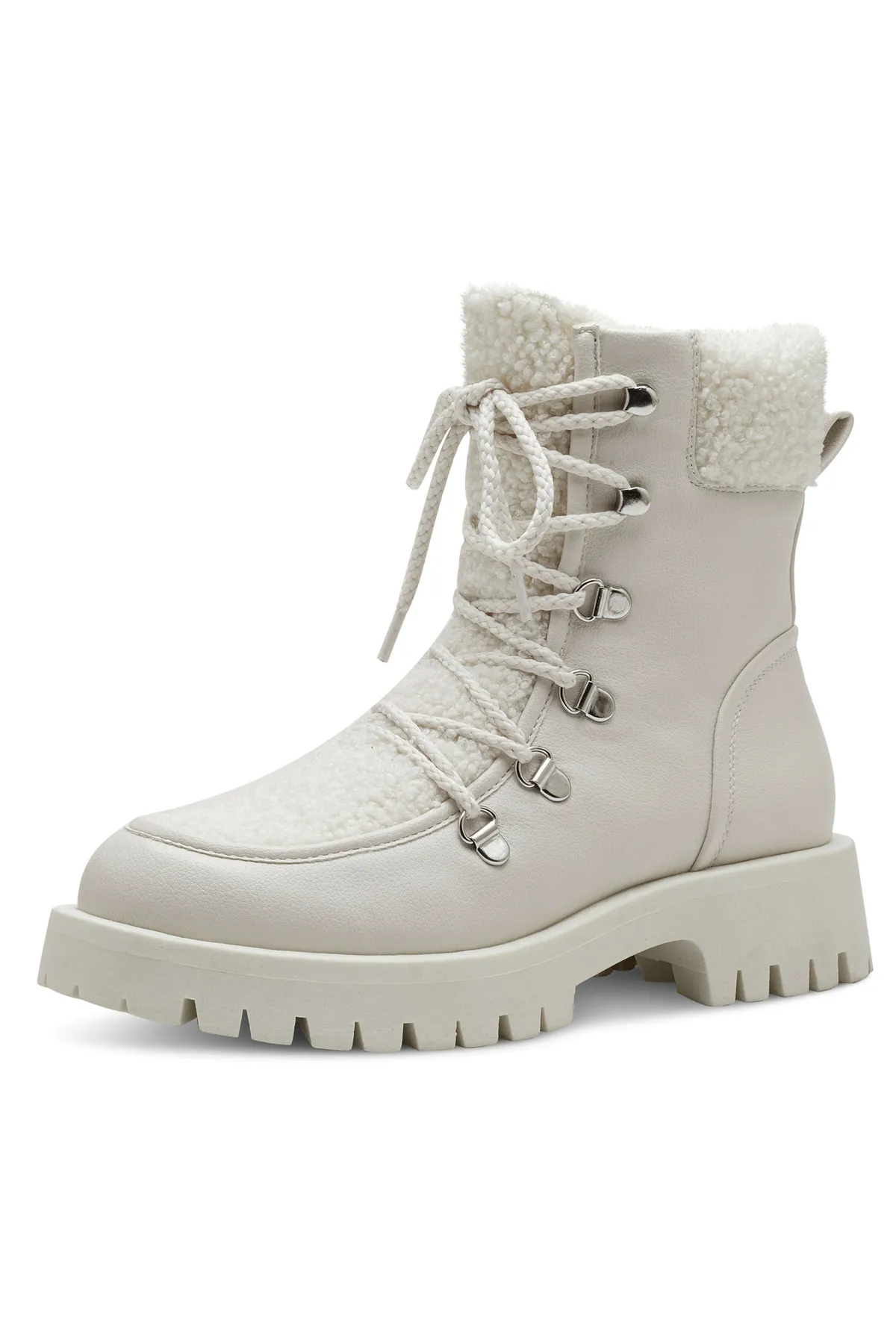 Tamaris  Damen Elegante Stiefelette 1-26288-41 Weiß 100 White Lederimitat/ Textil mit TOUCH-IT