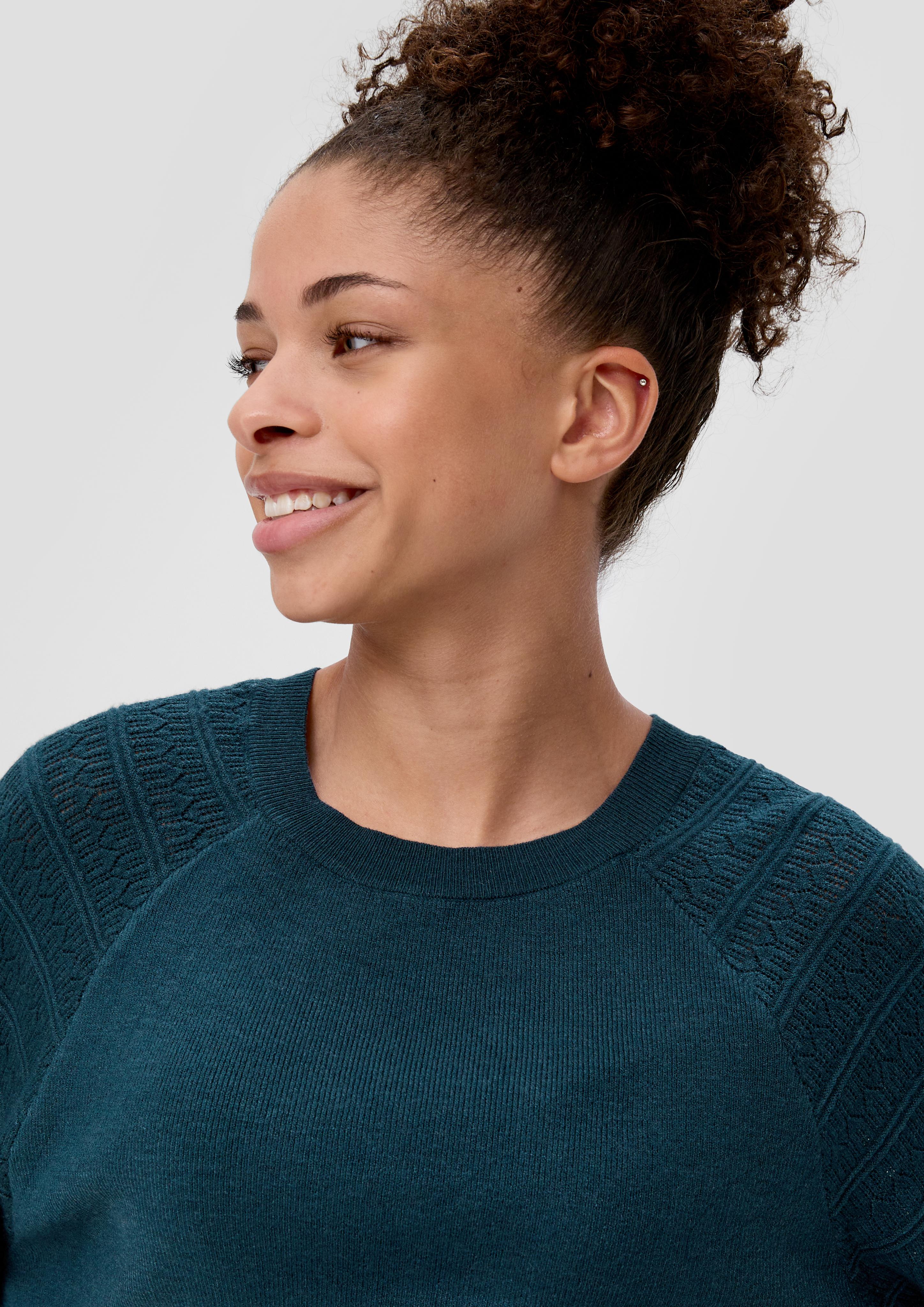 Strickpullover mit Ajour-Ärmeln  2124693-69W0
