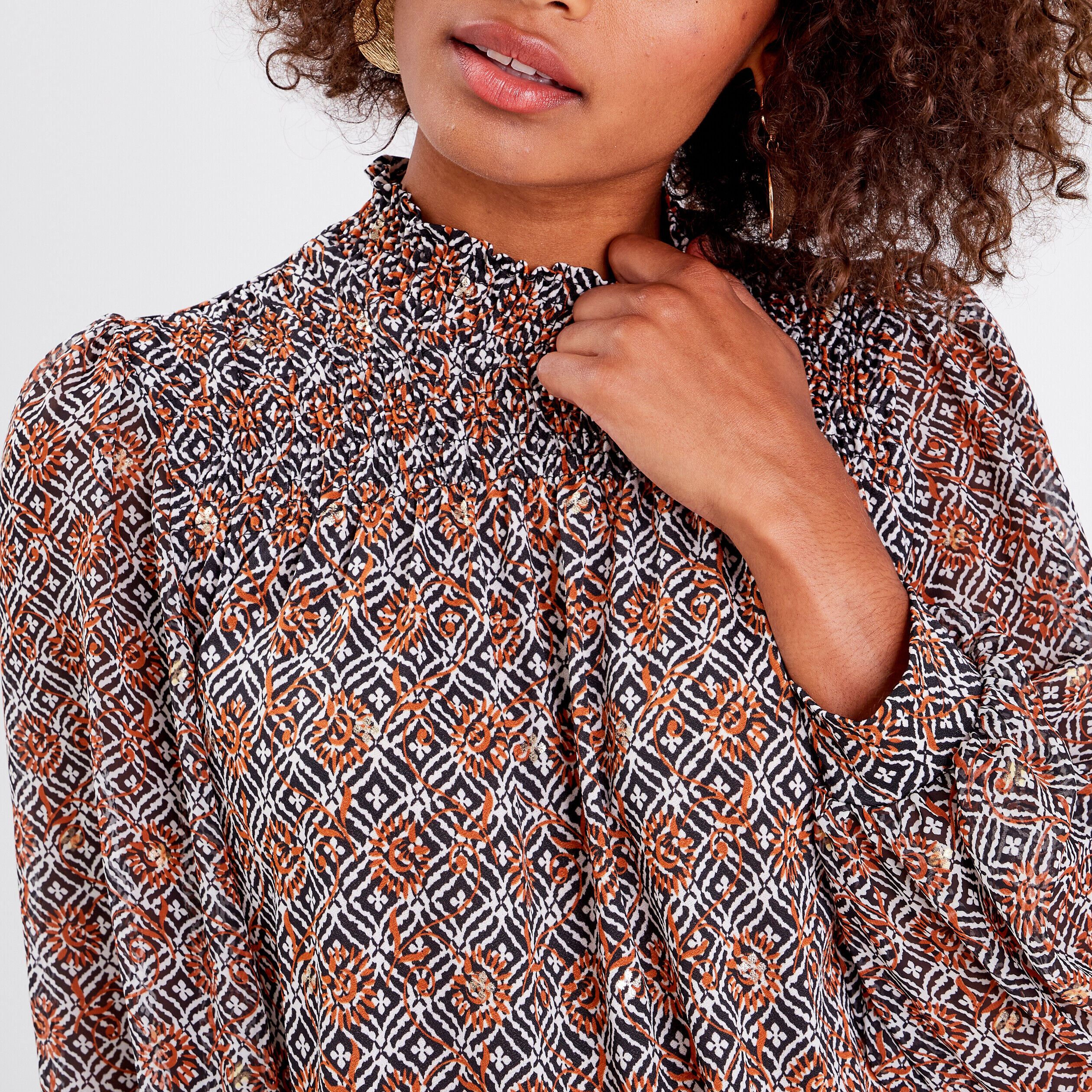Blouse manches longues beige femme | Cache Cache