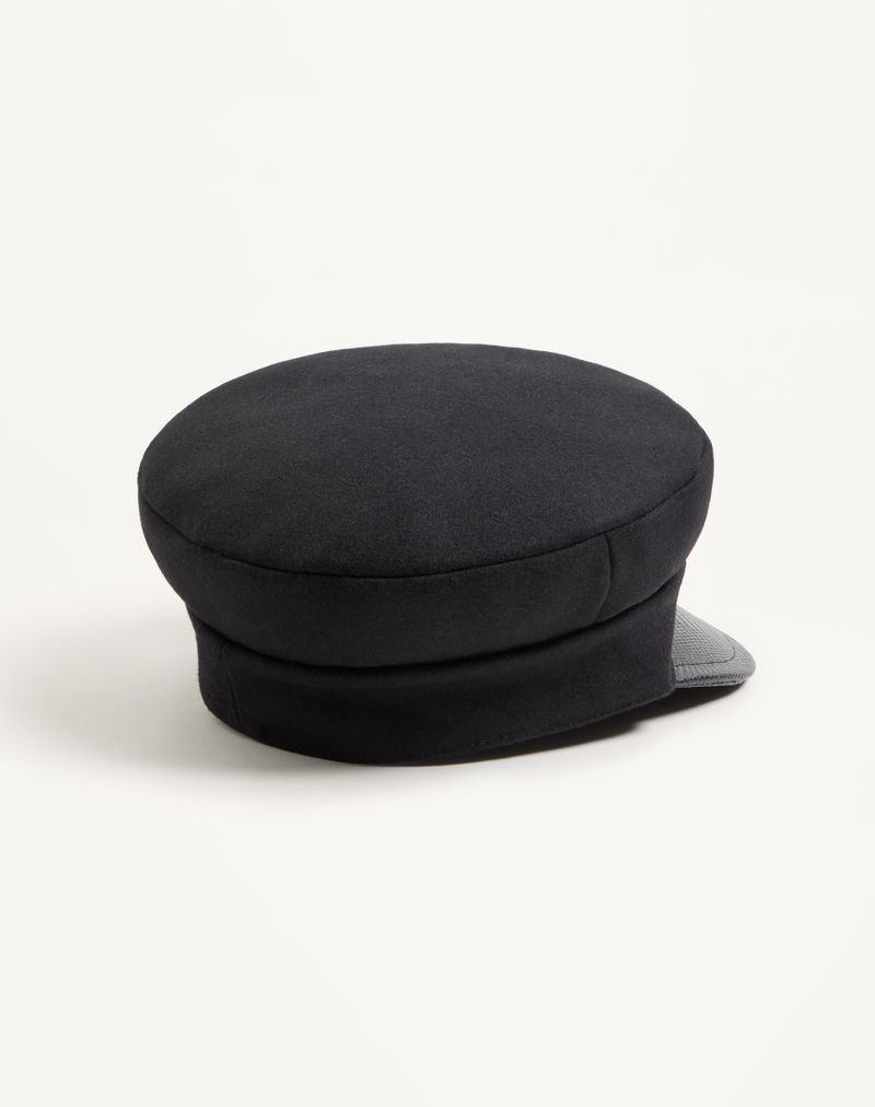 Gorro de lã com assinatura VLogo e aba de couro