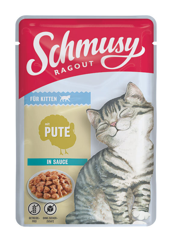 Schmusy Nassfutter Schmusy Ragout Kitten Pute 22x100g