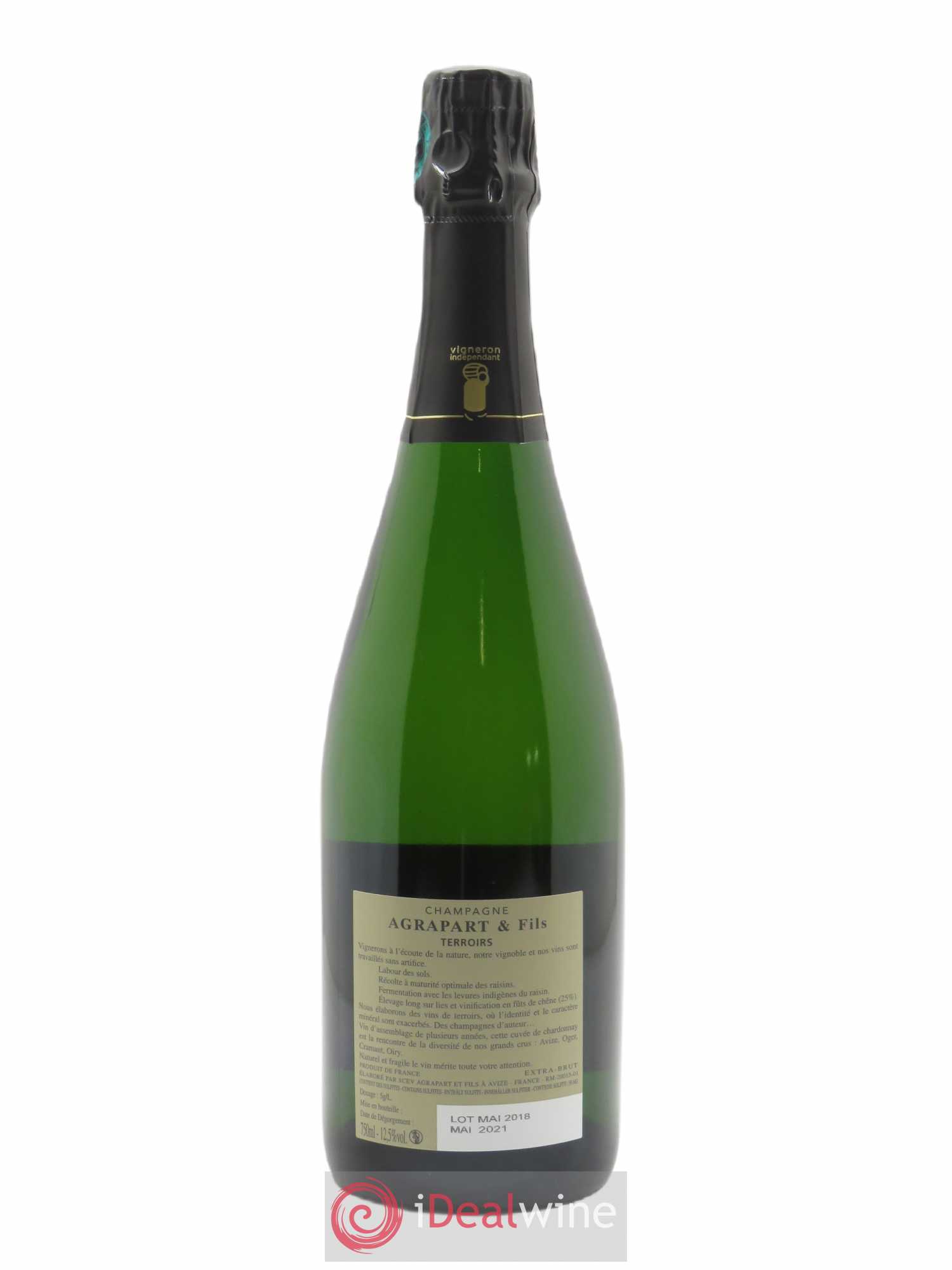 Terroirs Extra Brut Blanc de blancs Agrapart & Fils   - Lot de 1 Bouteille