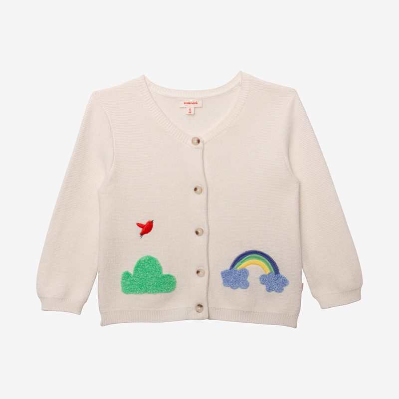 Cardigan bébé écru brodé beige Catimini