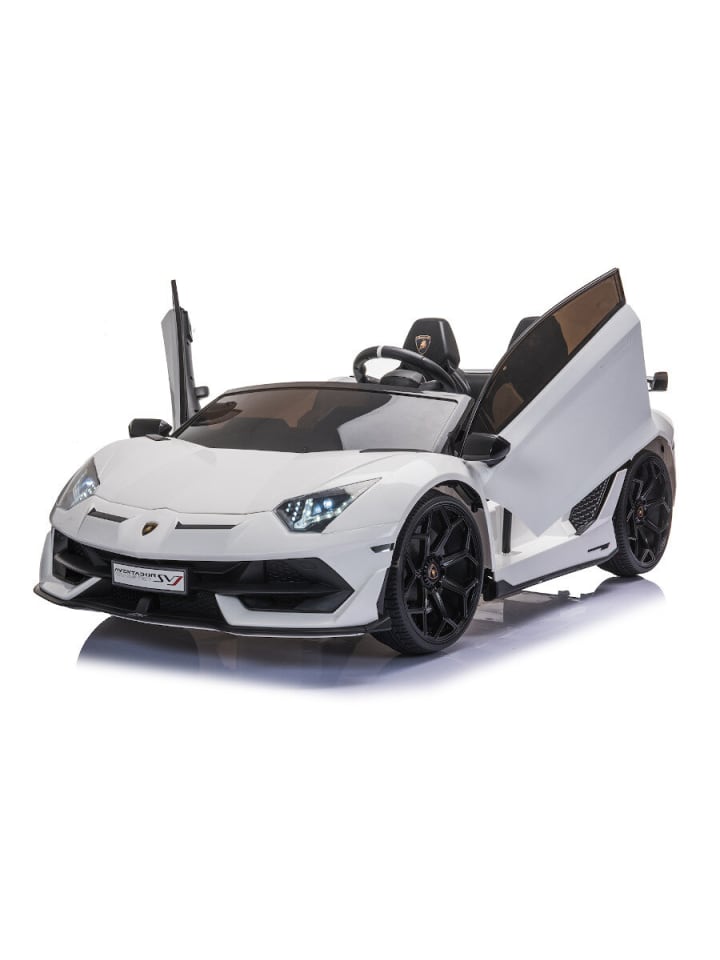 Es-Toys Kinderfahrzeug Elektro Auto Lamborghini Aventador SVJ Doppelsitz Weiss 3 Jahre günstig kaufen onesize