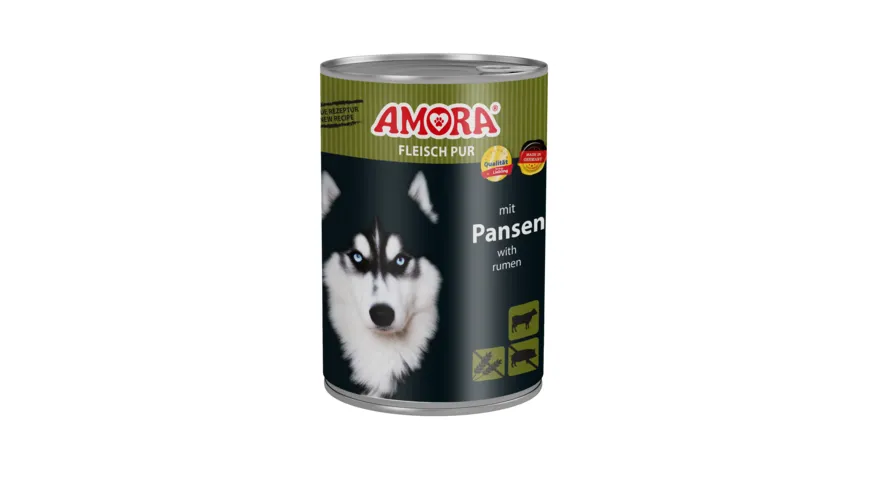 AMORA Hundenassfutter Dose Fleisch Pur Adult Pansen 400 g