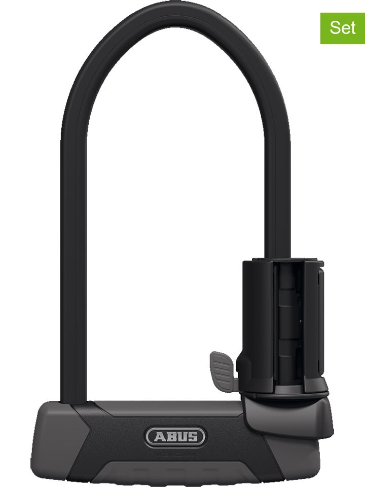 ABUS 2er-Set: Fahrradschloss & Halter in Schwarz/ Grau günstig kaufen onesize