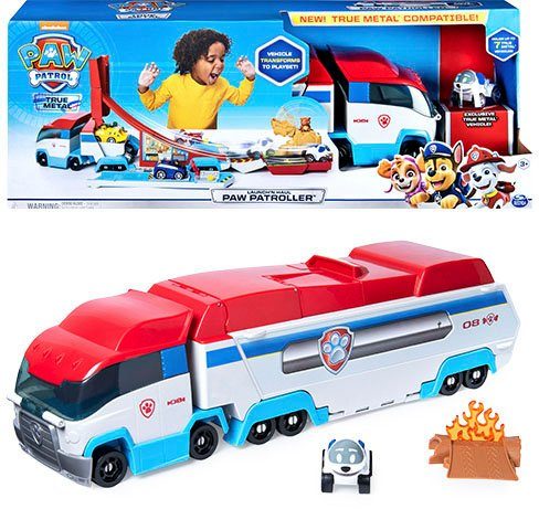 Spin Master Spielzeug-Auto PAW Patrol, True Metal Launch'N Haul PAW Patroller mit Robodog, für True Metal Metall-Fahrzeuge