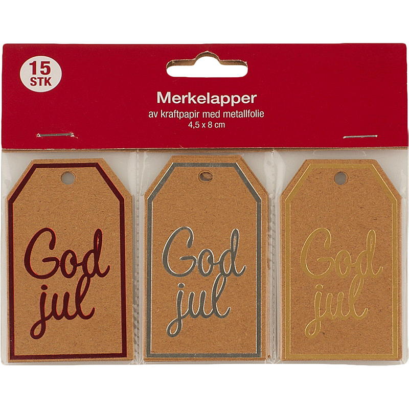 Home Gavemerkelapp 15-pk nisse Kraft
