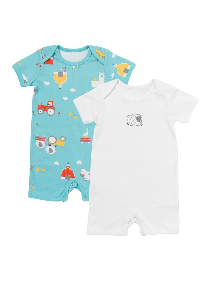 Schlummersack Bio Baby-Strampler kurzarm 2er-Pack in Blau günstig kaufen