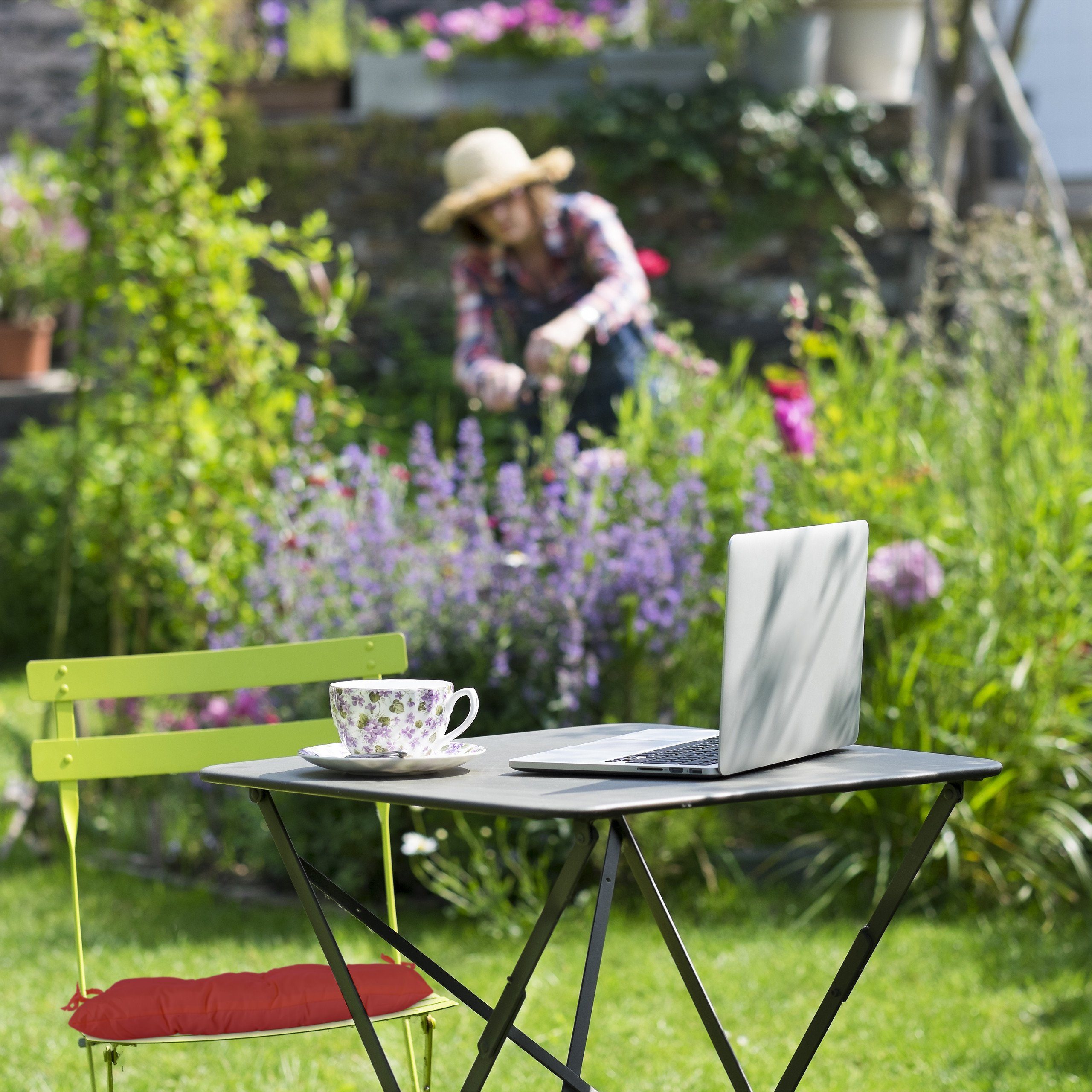 relaxdays Stuhlkissen 4er Set Stuhlkissen rot
