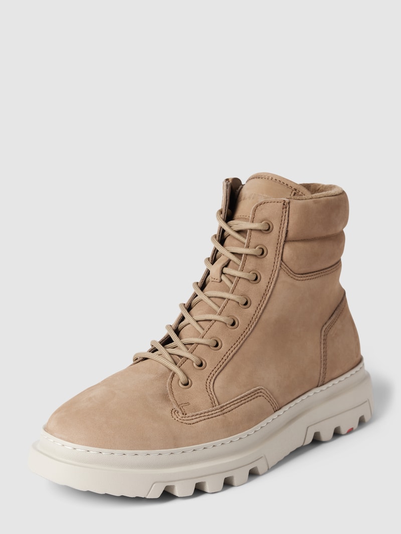Schnürboots aus Leder Modell 'FOREST' in beige