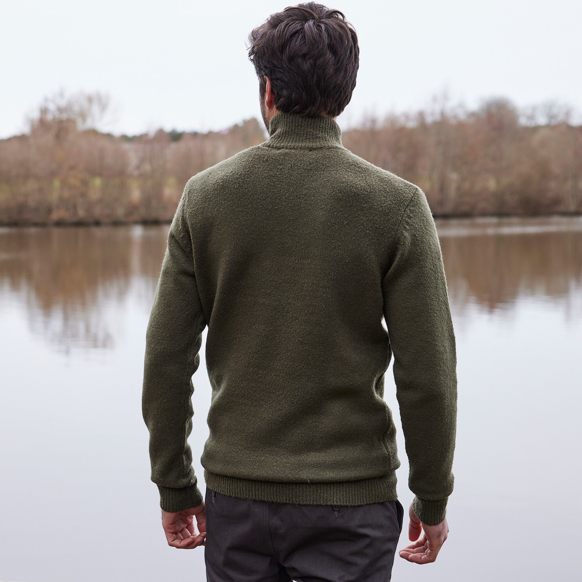 Pull col montant zippé en jersey avec polyester recyclé(1)