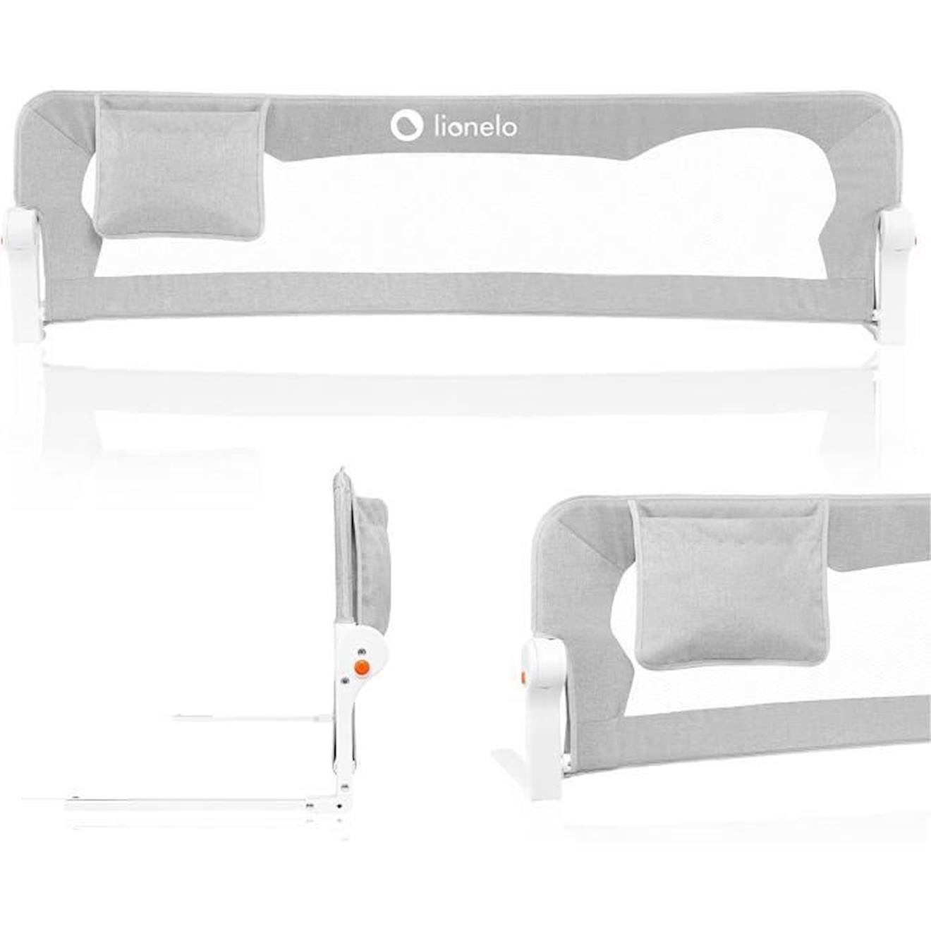 LIONELO Barrière de lit bébé Eva protection anti-chute 150cm filet aéré pliable
