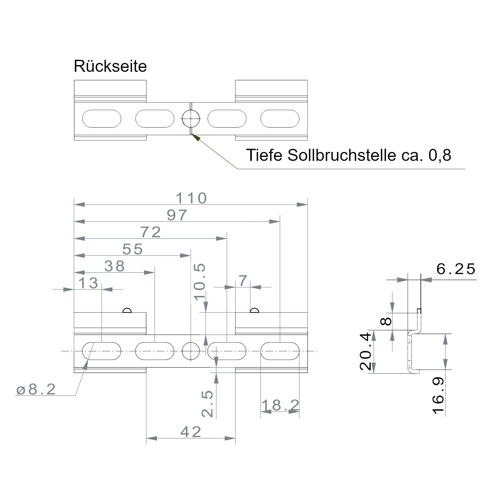 SO-TECH® Montagezubehör verdeckte Schrankaufhänger, verstellbar, Stahl verzinkt, TH6401 Tragkraft/Paar 130 kg mit Aufhängeschiene, 1 Set
