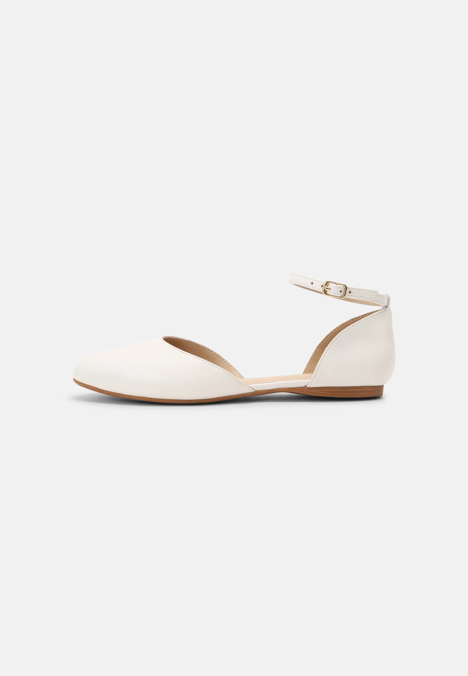 Anna Field Wide Fit LEATHER - Bailarinas con correa - Blanco