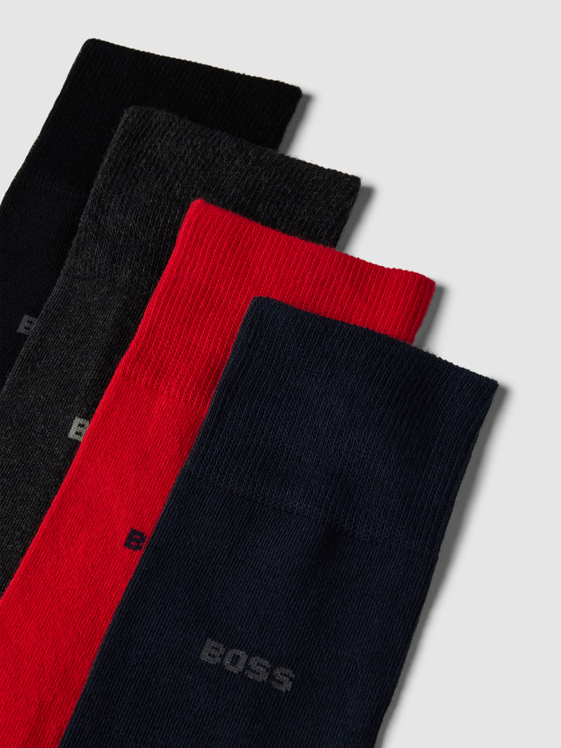 Socken mit Label-Detail im 4er-Pack in rot