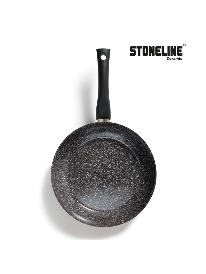 Stoneline Keramik Bratpfanne 24 cm | mit Deckel in Schwarz günstig kaufen Ø 24cm