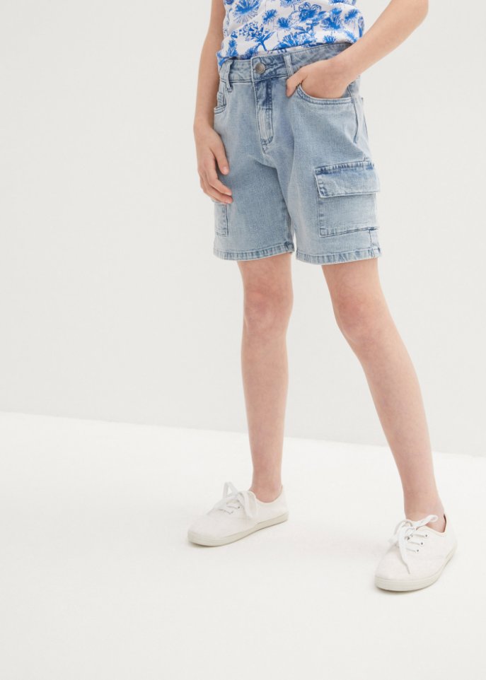 Mädchen Jeans-Cargo-Bermuda