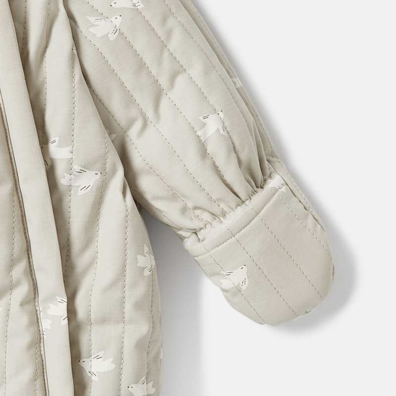 Combinaison-pilote matelassée et doublée beige naissance Absorba